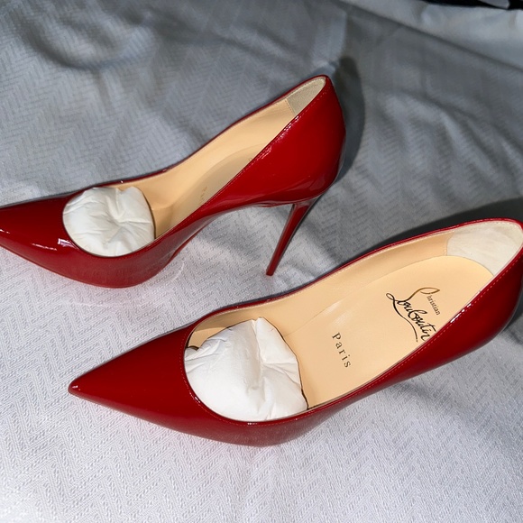 Christian Louboutin Kate Red Patent 100 mm Heels, Size 37 - Picture 8 of 14